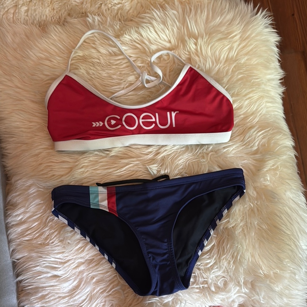 Coeur Triathlon swimsuit for Training Women's Red and Blue Swim Set